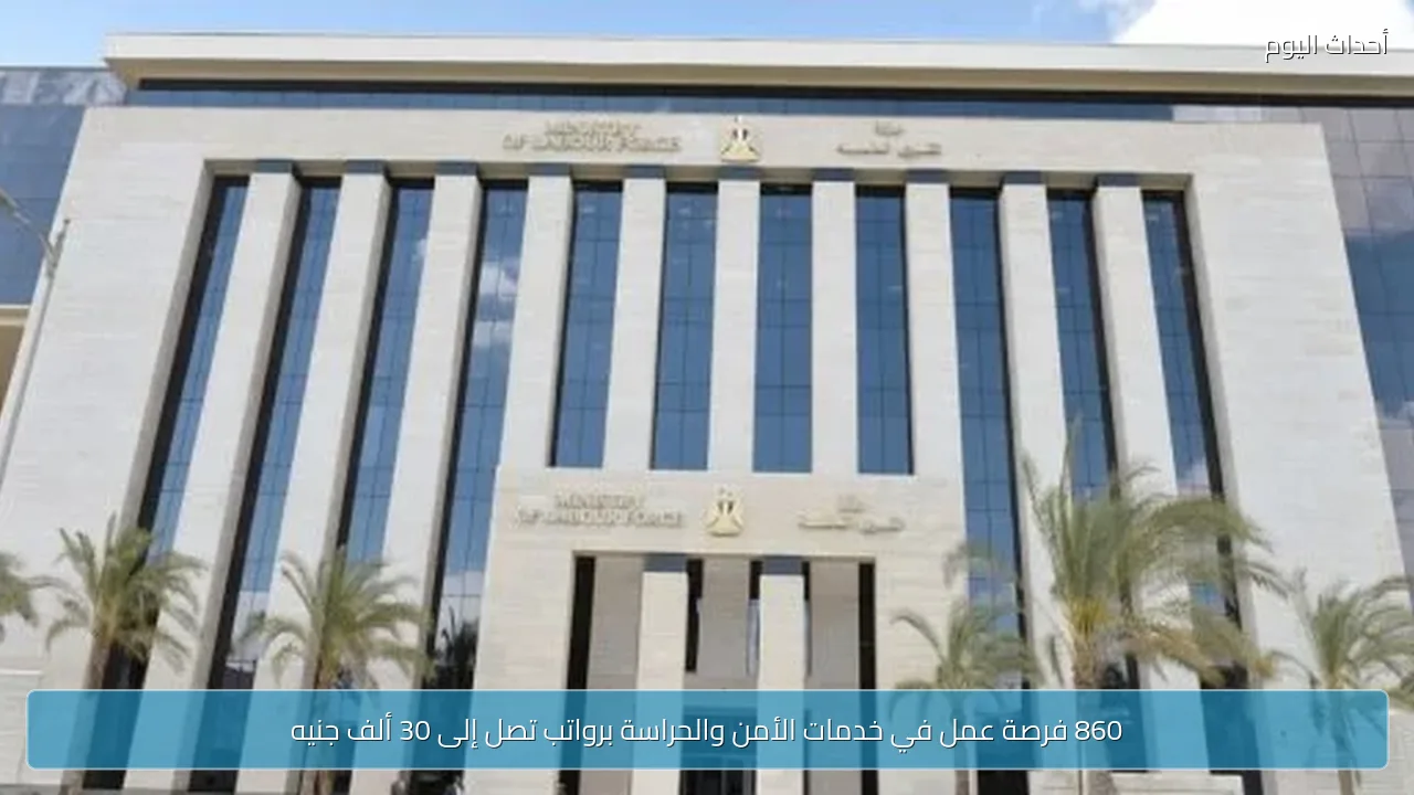 860 فرصة عمل في خدمات الأمن والحراسة برواتب تصل إلى 30 ألف جنيه