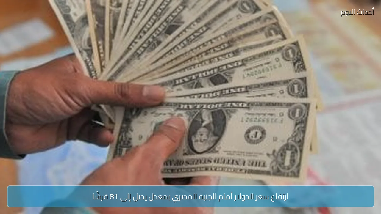 ارتفاع سعر الدولار أمام الجنيه المصري بمعدل يصل إلى 81 قرشًا