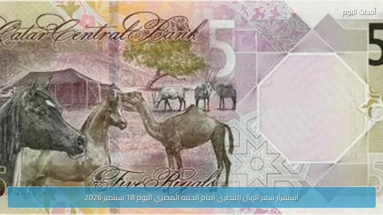 استقرار سعر الريال القطري أمام الجنيه المصري اليوم 18 سبتمبر 2026