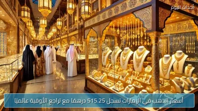 أسعار الذهب في الإمارات تسجل 515.25 درهمًا مع تراجع الأوقية عالميًا