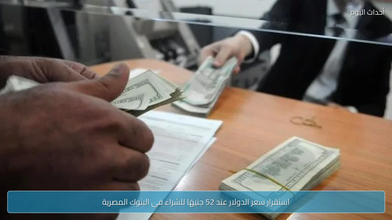 استقرار سعر الدولار عند 52 جنيهًا للشراء في البنوك المصرية