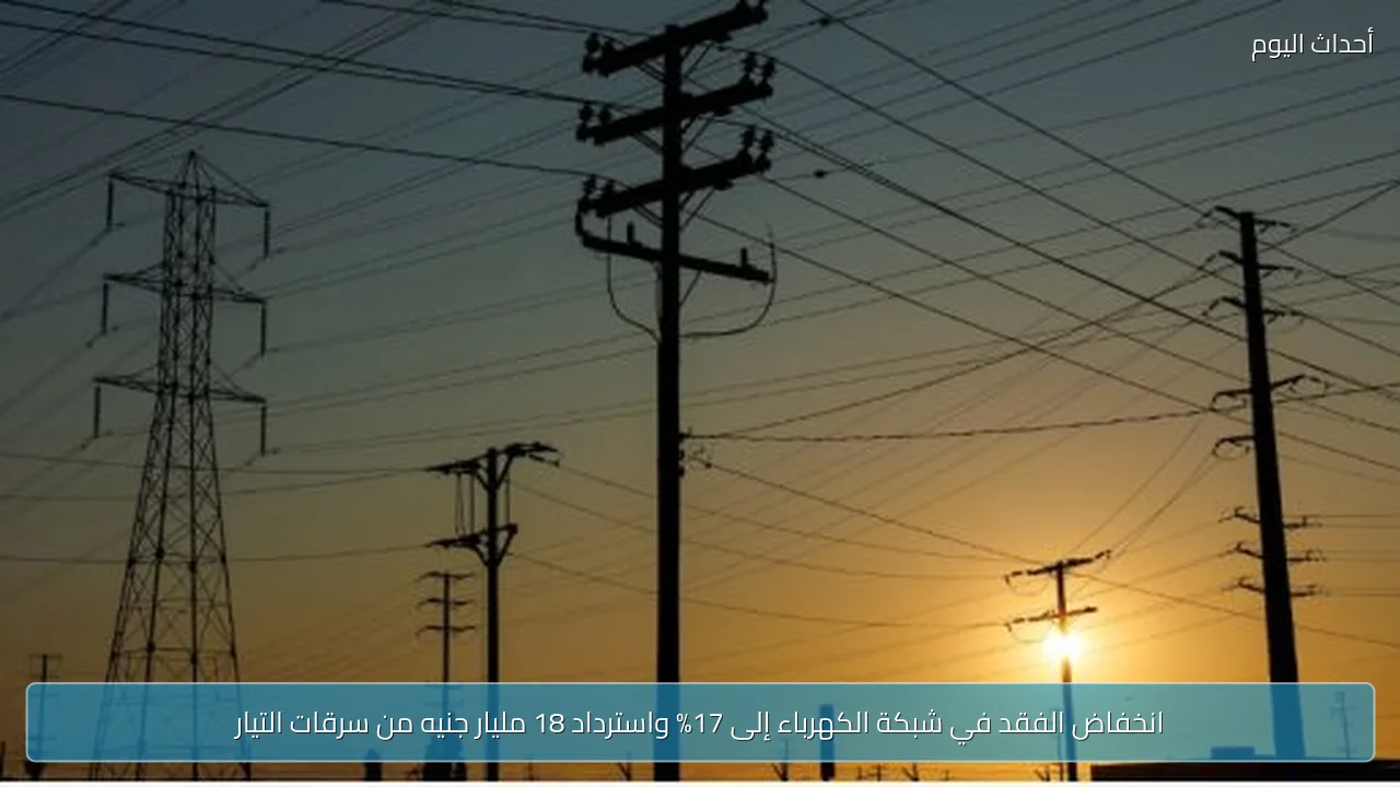 انخفاض الفقد في شبكة الكهرباء إلى 17% واسترداد 18 مليار جنيه من سرقات التيار
