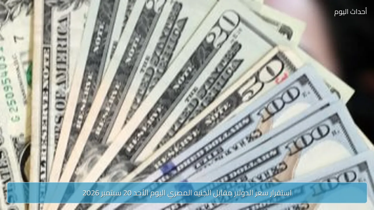 استقرار سعر الدولار مقابل الجنيه المصري اليوم الأحد 20 سبتمبر 2026