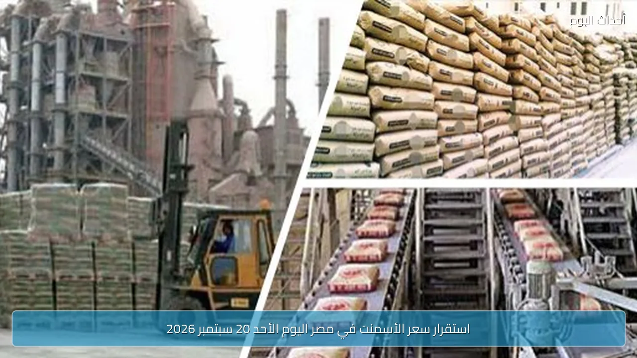 استقرار سعر الأسمنت في مصر اليوم الأحد 20 سبتمبر 2026