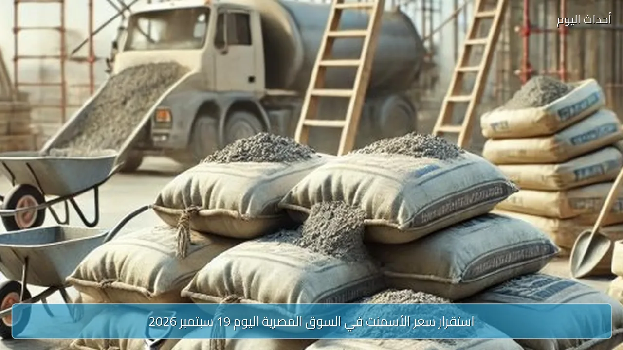 استقرار سعر الأسمنت في السوق المصرية اليوم 19 سبتمبر 2026
