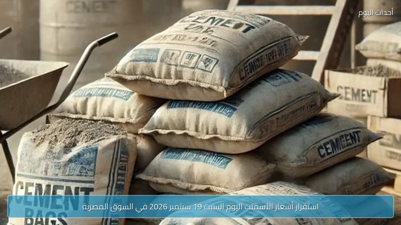 استقرار أسعار الأسمنت اليوم السبت 19 سبتمبر 2026 في السوق المصرية