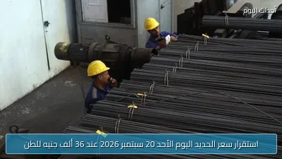 استقرار سعر الحديد اليوم الأحد 20 سبتمبر 2026 عند 36 ألف جنيه للطن