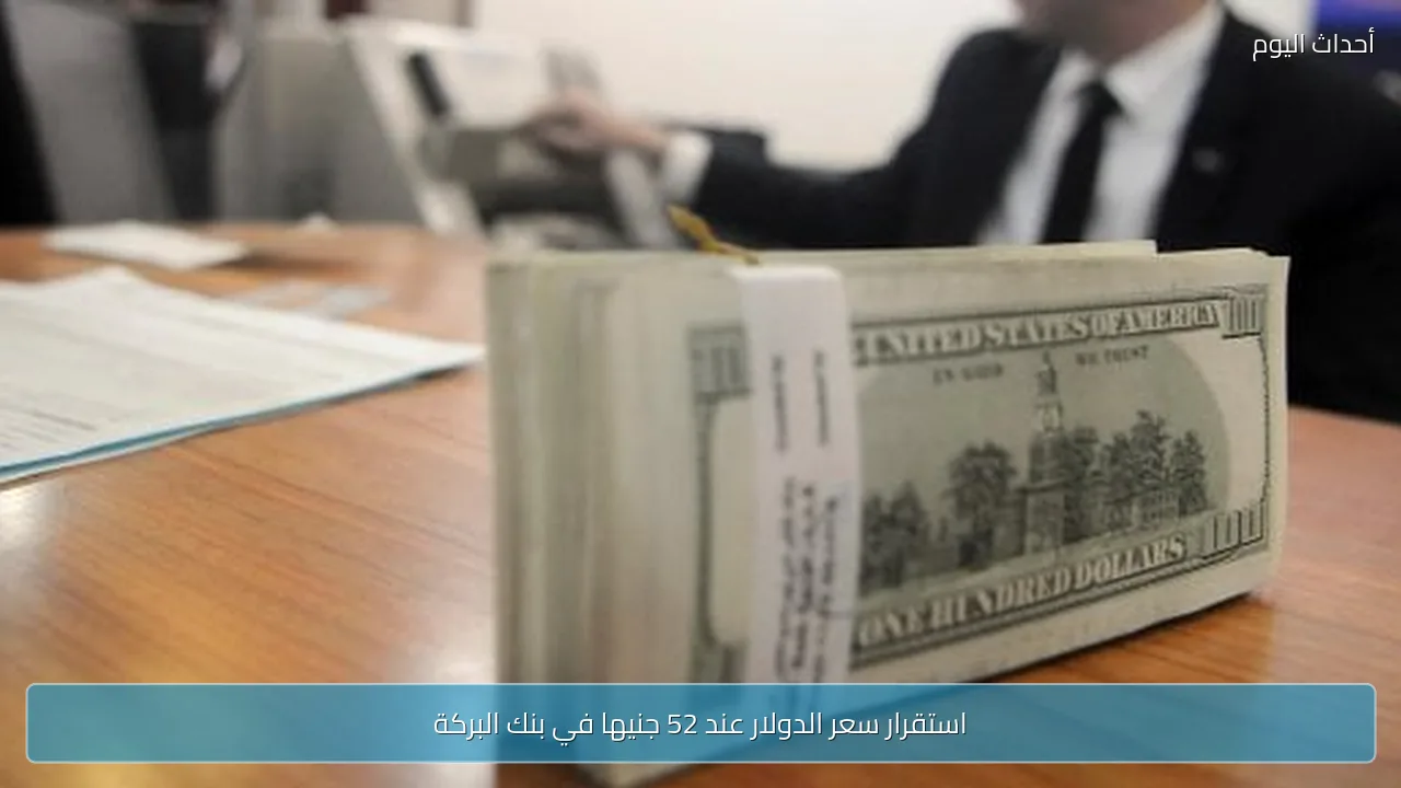 استقرار سعر الدولار عند 52 جنيها في بنك البركة