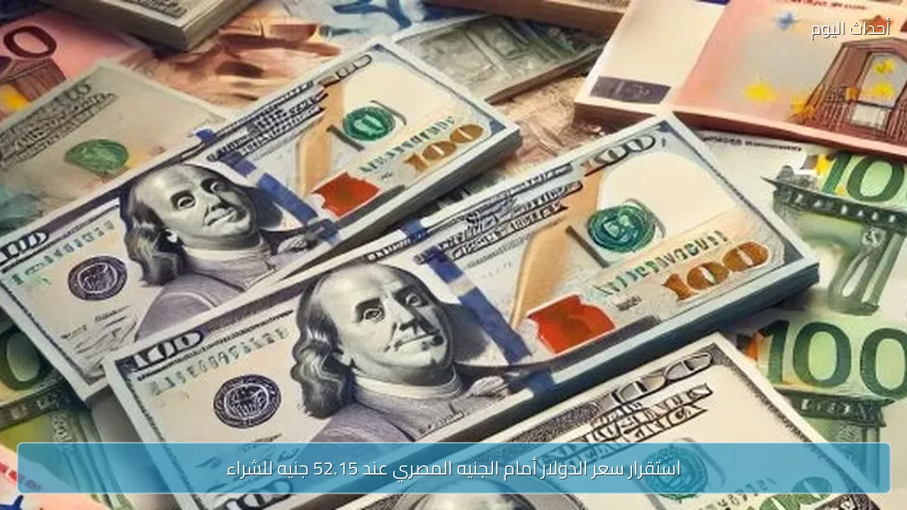 استقرار سعر الدولار أمام الجنيه المصري عند 52.15 جنيه للشراء