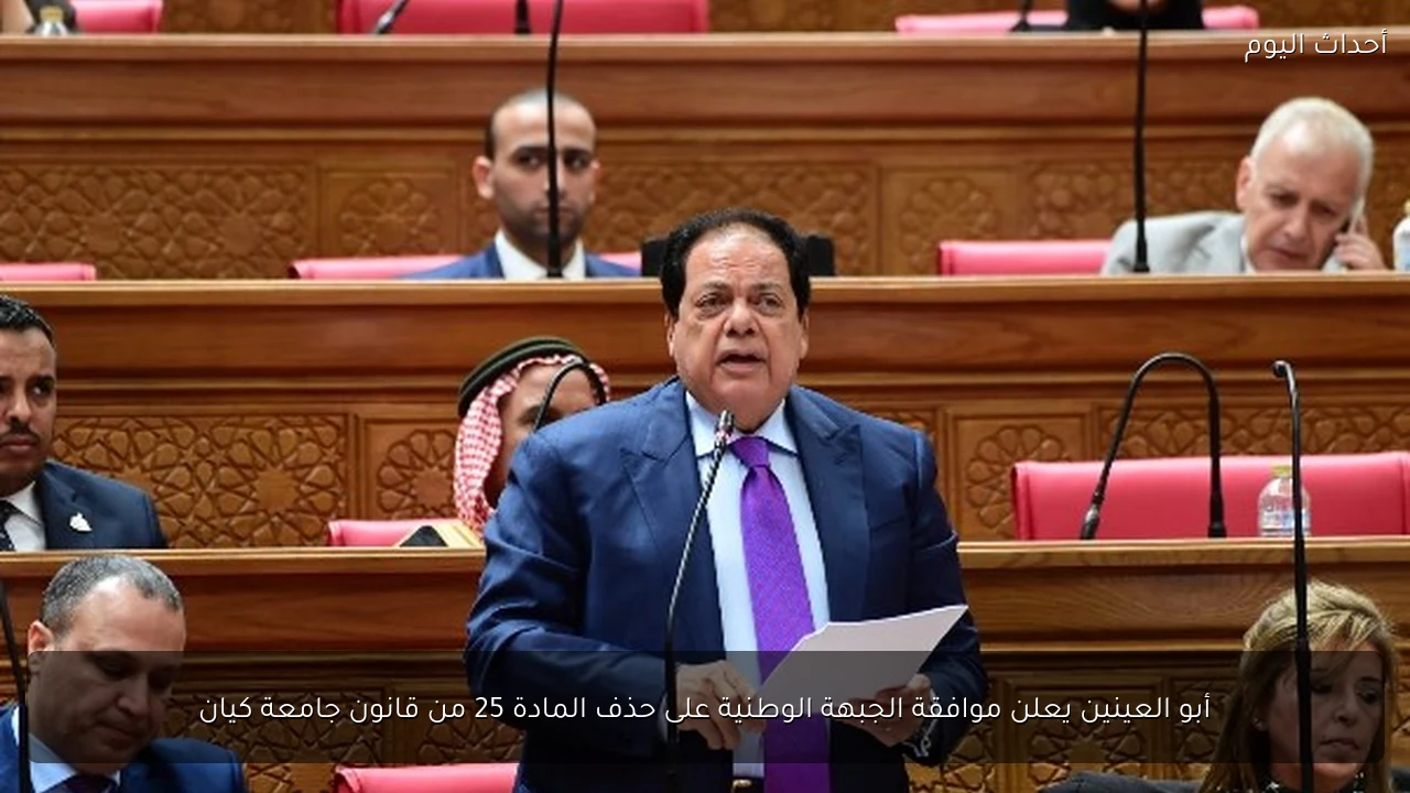 أبو العينين يعلن موافقة الجبهة الوطنية على حذف المادة 25 من قانون جامعة كيان