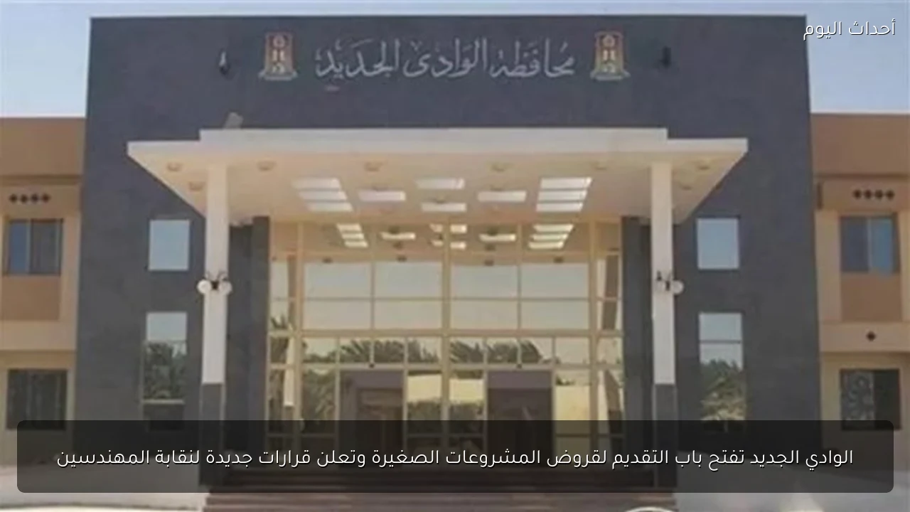 الوادي الجديد تفتح باب التقديم لقروض المشروعات الصغيرة وتعلن قرارات جديدة لنقابة المهندسين