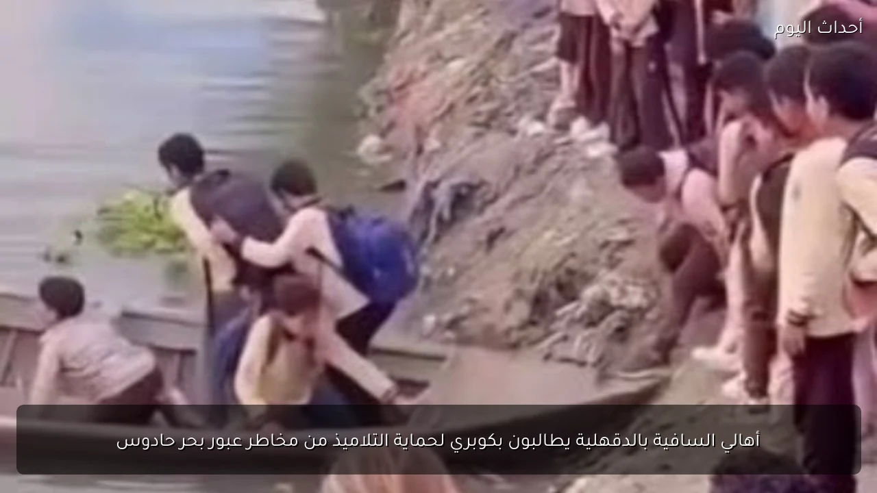 أهالي السافية بالدقهلية يطالبون بكوبري لحماية التلاميذ من مخاطر عبور بحر حادوس