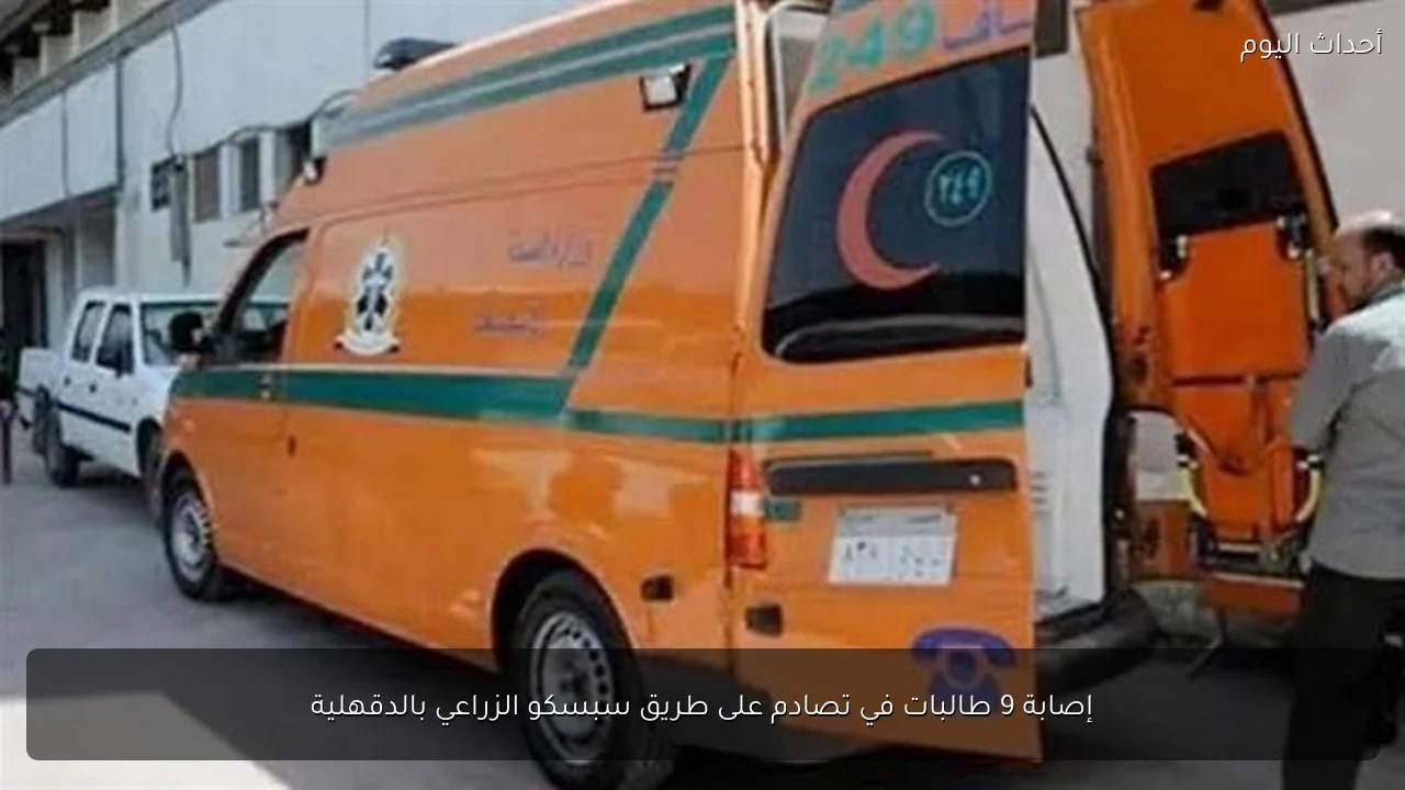 إصابة 9 طالبات في تصادم على طريق سبسكو الزراعي بالدقهلية