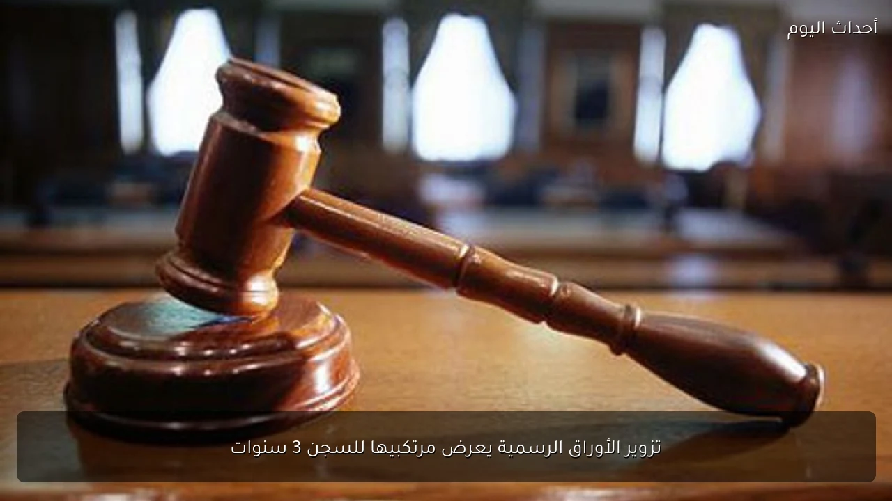 تزوير الأوراق الرسمية يعرض مرتكبيها للسجن 3 سنوات