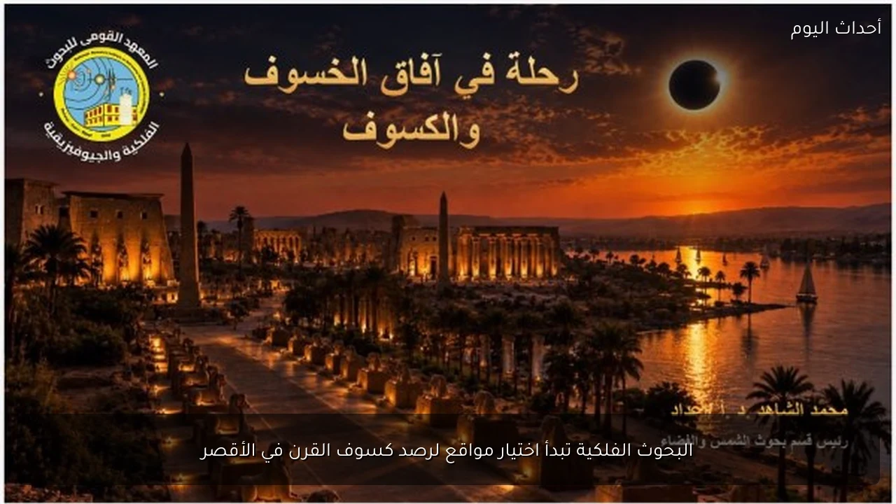 البحوث الفلكية تبدأ اختيار مواقع لرصد كسوف القرن في الأقصر