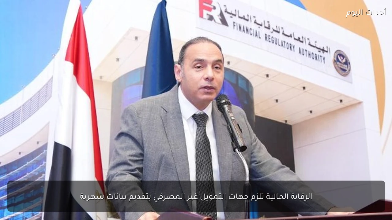 الرقابة المالية تلزم جهات التمويل غير المصرفي بتقديم بيانات شهرية