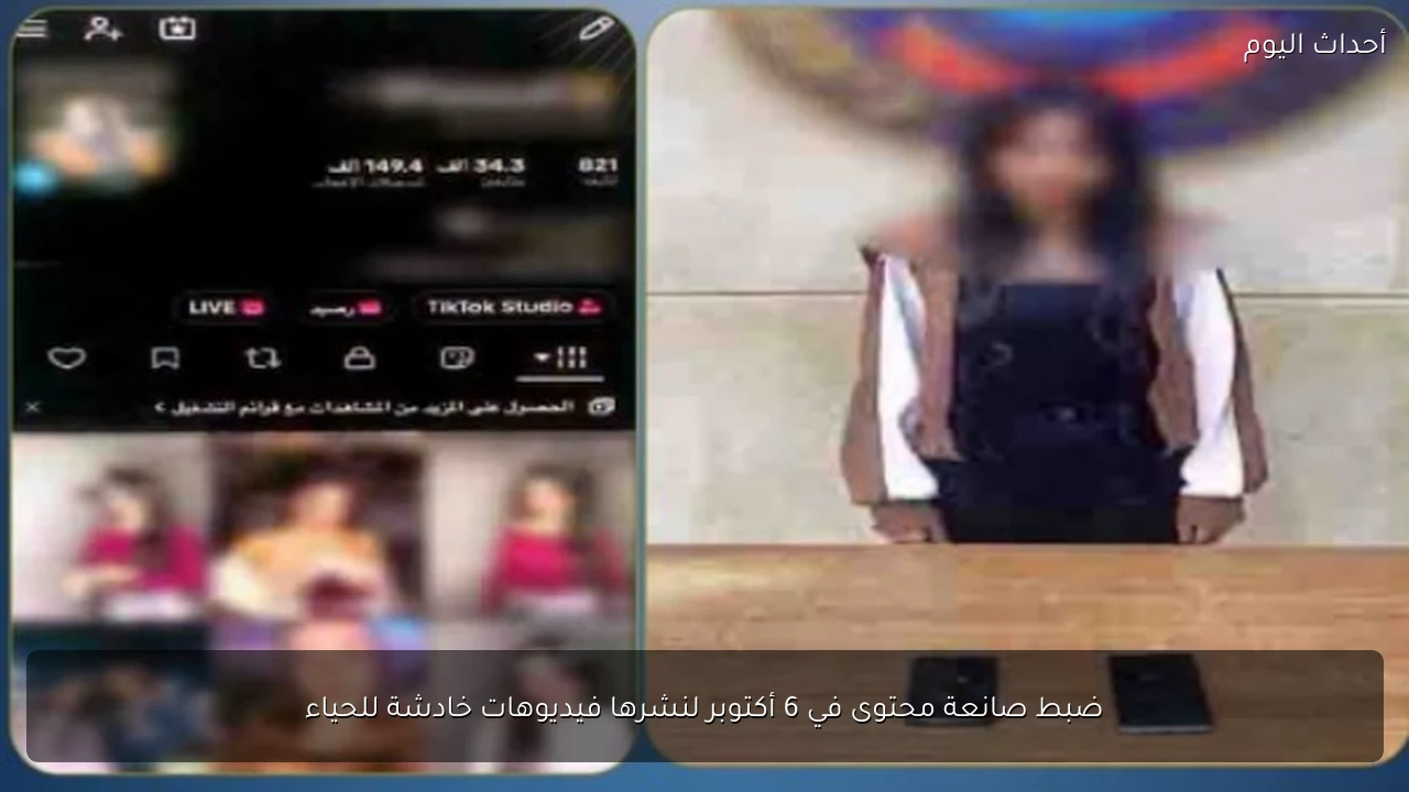 ضبط صانعة محتوى في 6 أكتوبر لنشرها فيديوهات خادشة للحياء