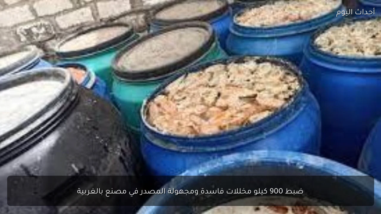 ضبط 900 كيلو مخللات فاسدة ومجهولة المصدر في مصنع بالغربية