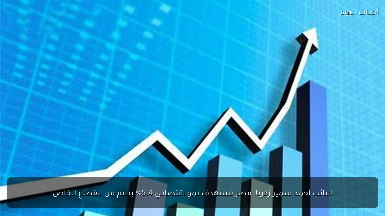 النائب أحمد سمير زكريا: مصر تستهدف نمو اقتصادي 5.4% بدعم من القطاع الخاص
