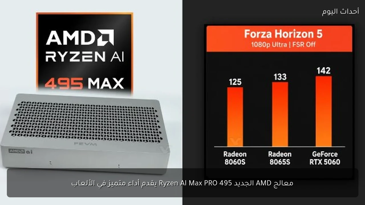 معالج AMD الجديد Ryzen AI Max PRO 495 يقدم أداء متميز في الألعاب