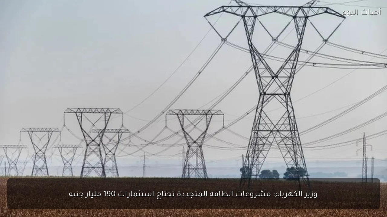 وزير الكهرباء: مشروعات الطاقة المتجددة تحتاج استثمارات 190 مليار جنيه