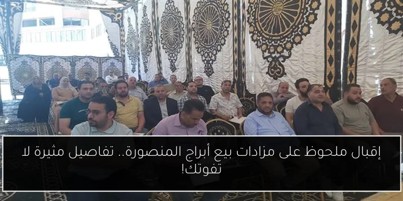 إقبال ملحوظ على مزادات بيع أبراج المنصورة.. تفاصيل مثيرة لا تفوتك!