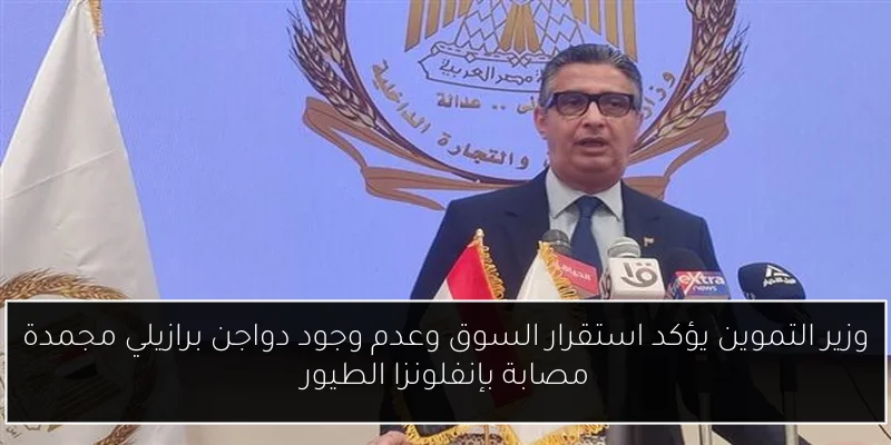 وزير التموين يؤكد استقرار السوق وعدم وجود دواجن برازيلي مجمدة مصابة بإنفلونزا الطيور