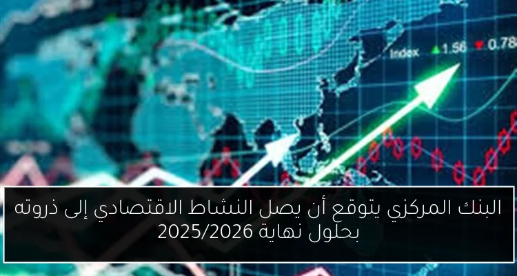 البنك المركزي يتوقع أن يصل النشاط الاقتصادي إلى ذروته بحلول نهاية 2025/2026