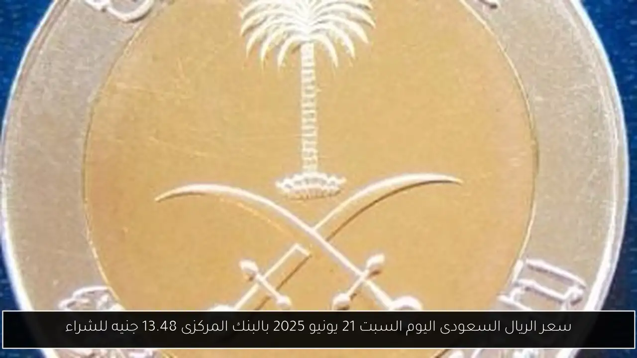 سعر الريال السعودى اليوم السبت 21 يونيو 2025 بالبنك المركزى 13.48 جنيه للشراء