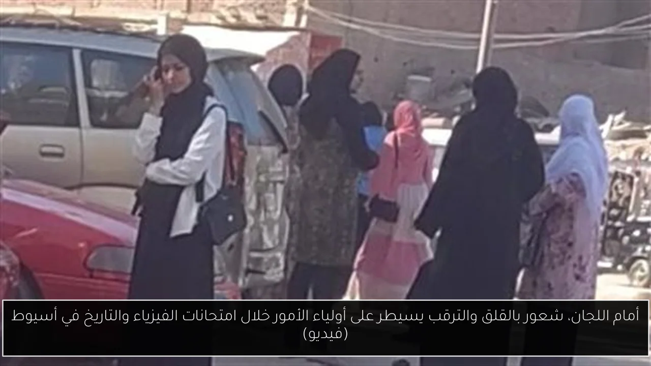 أمام اللجان، شعور بالقلق والترقب يسيطر على أولياء الأمور خلال امتحانات الفيزياء والتاريخ في أسيوط (فيديو)