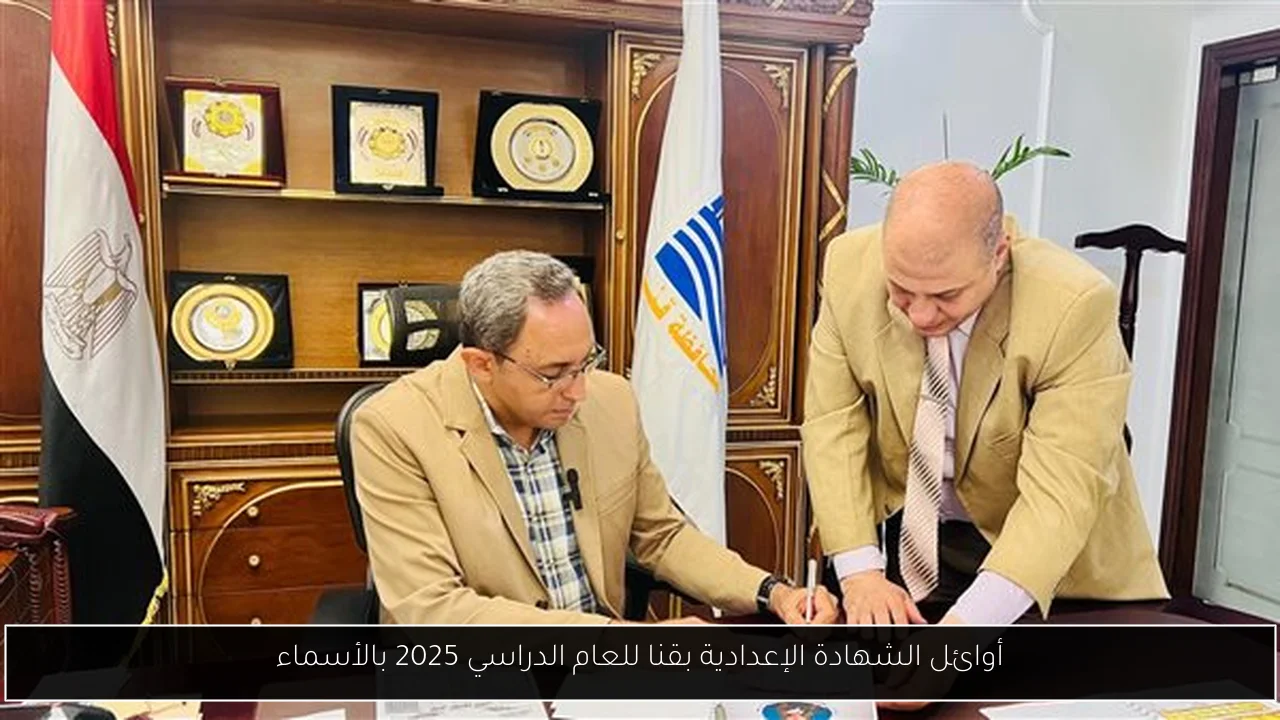 أوائل الشهادة الإعدادية بقنا للعام الدراسي 2025 بالأسماء