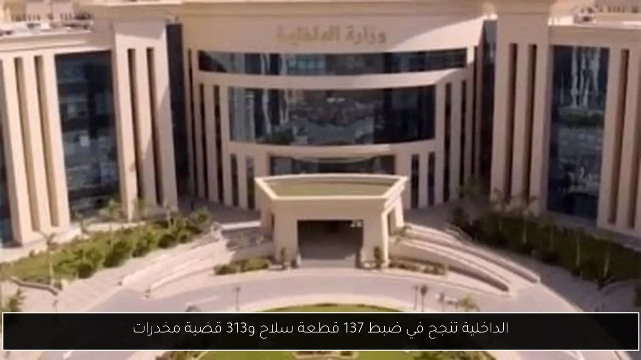 الداخلية تنجح في ضبط 137 قطعة سلاح و313 قضية مخدرات