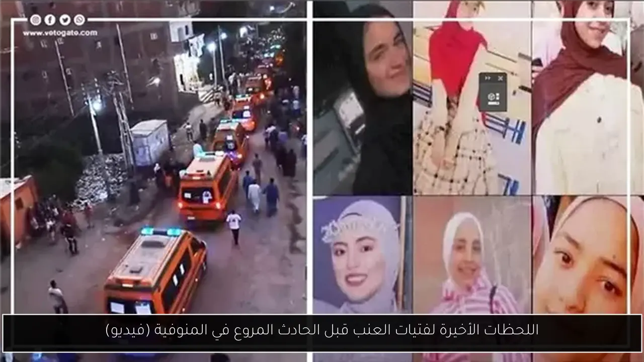 اللحظات الأخيرة لفتيات العنب قبل الحادث المروع في المنوفية (فيديو)