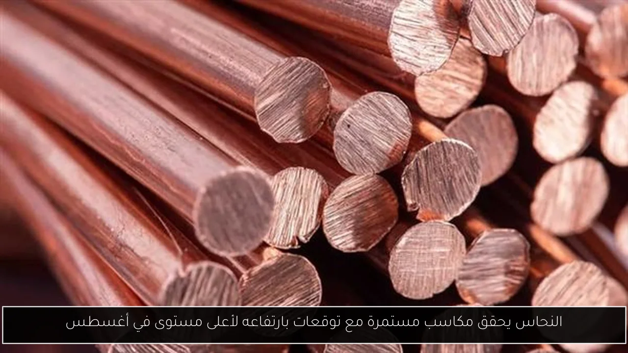 النحاس يحقق مكاسب مستمرة مع توقعات بارتفاعه لأعلى مستوى في أغسطس