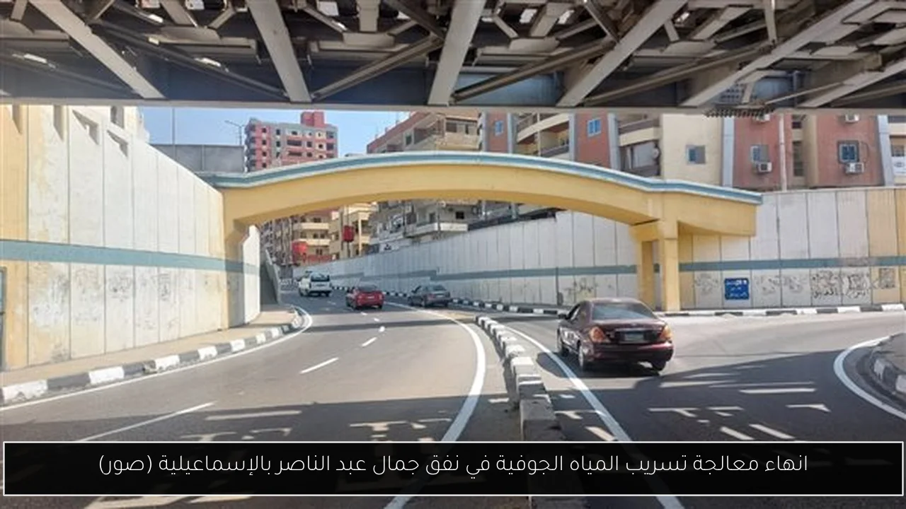 انهاء معالجة تسريب المياه الجوفية في نفق جمال عبد الناصر بالإسماعيلية (صور)