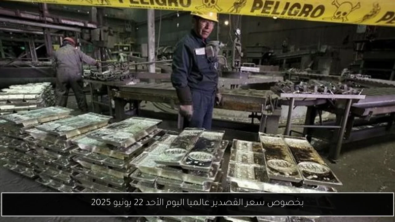 بخصوص سعر القصدير عالميا اليوم الأحد 22 يونيو 2025