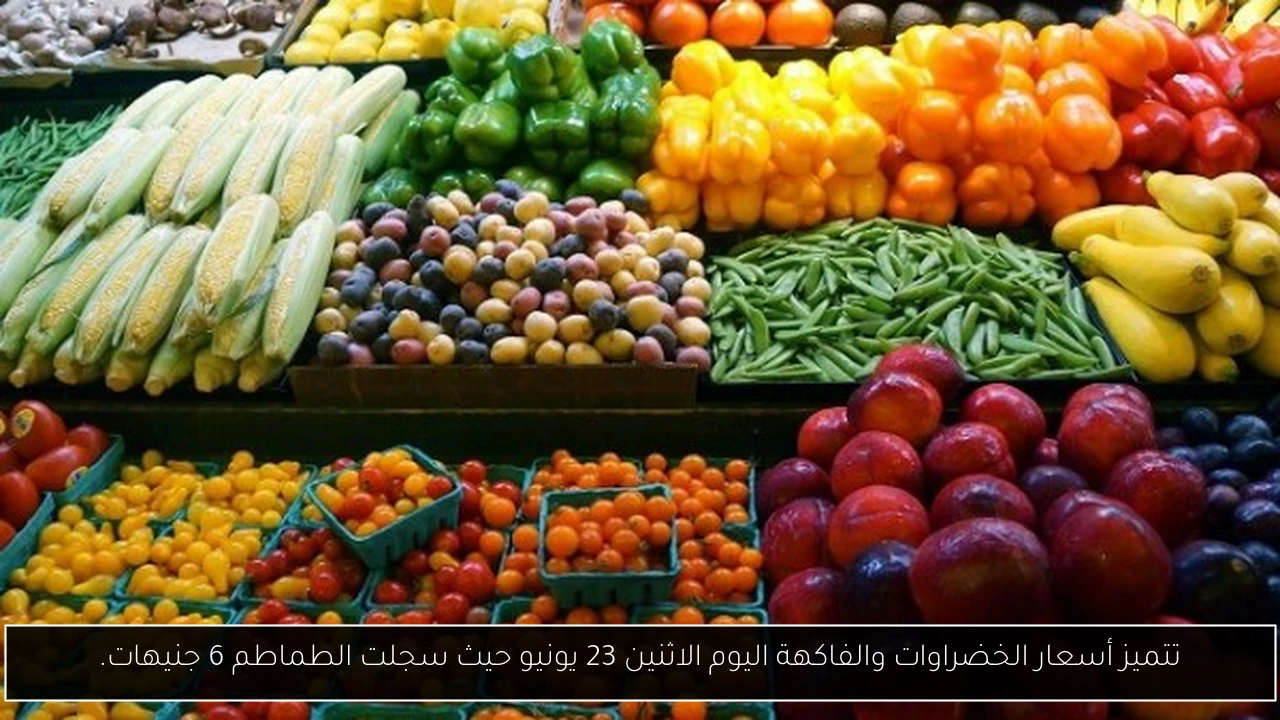 تتميز أسعار الخضراوات والفاكهة اليوم الاثنين 23 يونيو حيث سجلت الطماطم 6 جنيهات.
