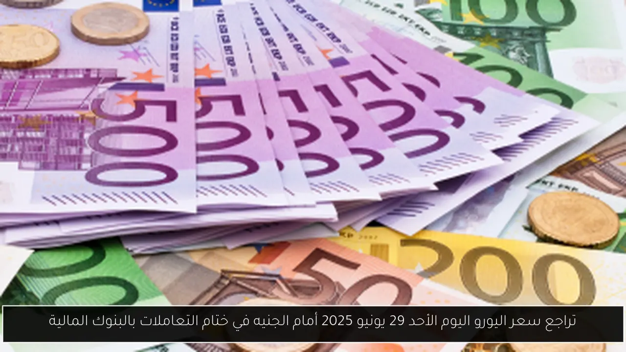 تراجع سعر اليورو اليوم الأحد 29 يونيو 2025 أمام الجنيه في ختام التعاملات بالبنوك المالية