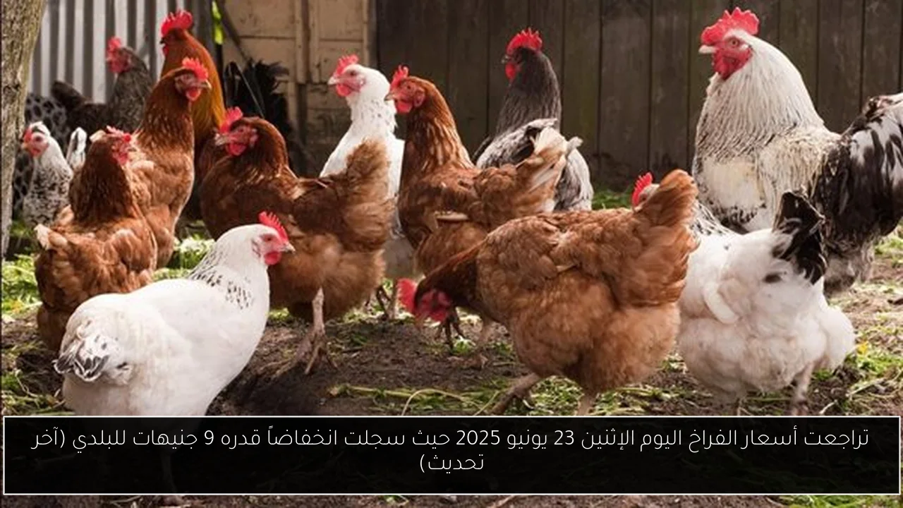 تراجعت أسعار الفراخ اليوم الإثنين 23 يونيو 2025 حيث سجلت انخفاضاً قدره 9 جنيهات للبلدي (آخر تحديث)