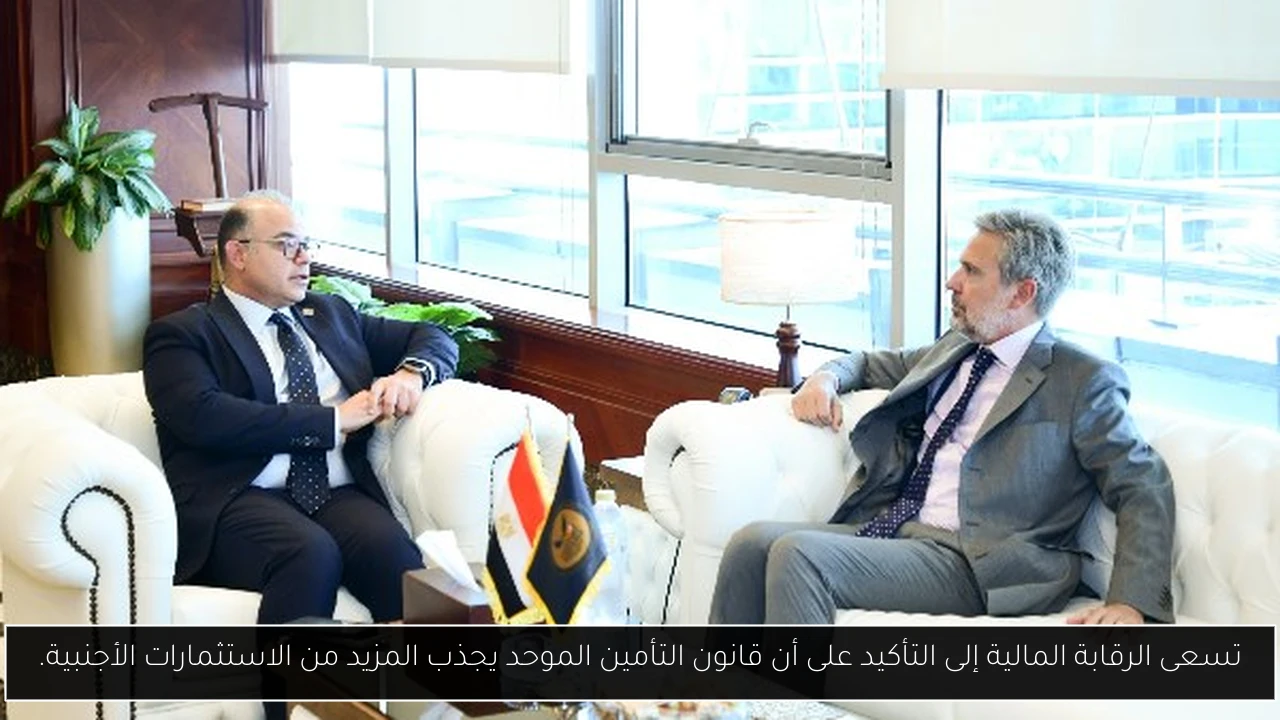 تسعى الرقابة المالية إلى التأكيد على أن قانون التأمين الموحد يجذب المزيد من الاستثمارات الأجنبية.