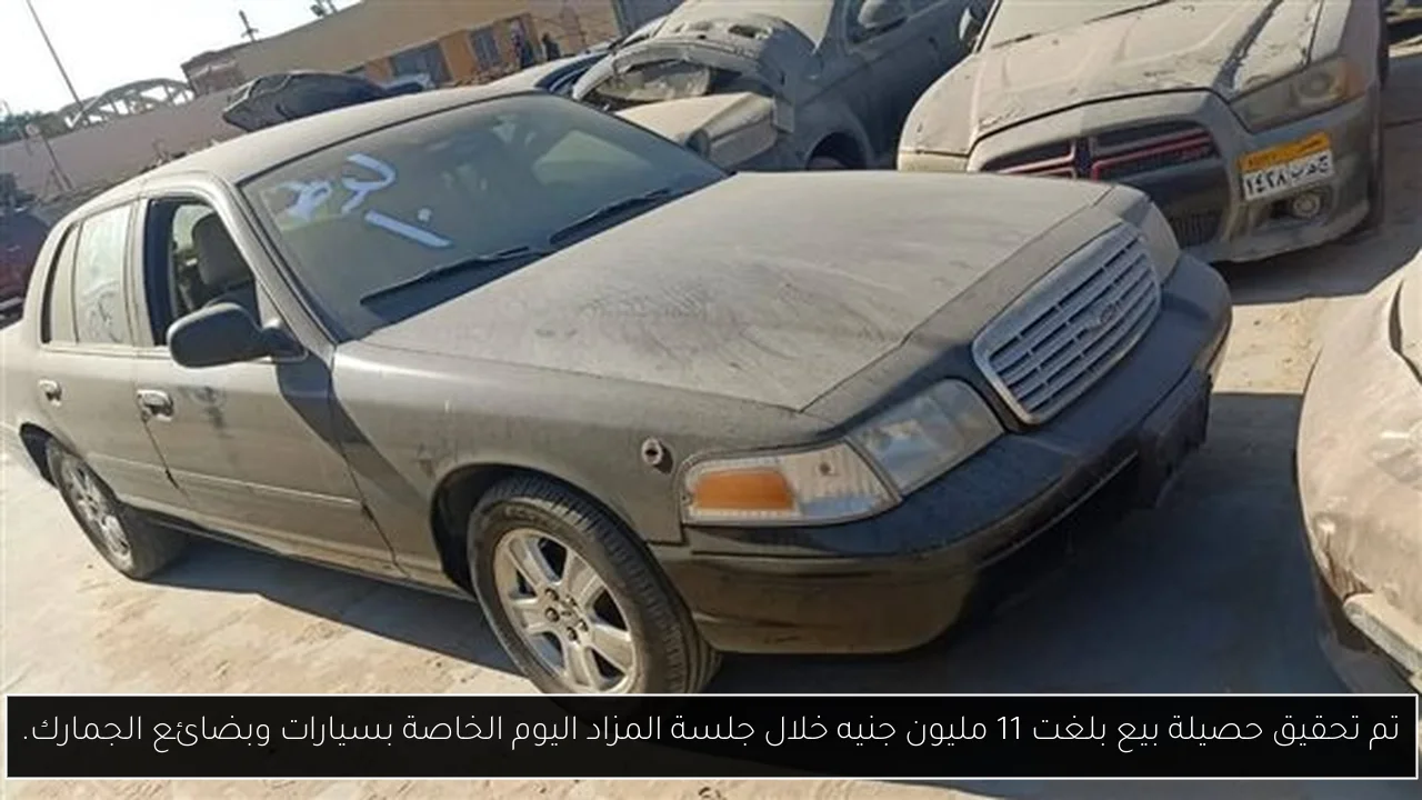 تم تحقيق حصيلة بيع بلغت 11 مليون جنيه خلال جلسة المزاد اليوم الخاصة بسيارات وبضائع الجمارك.