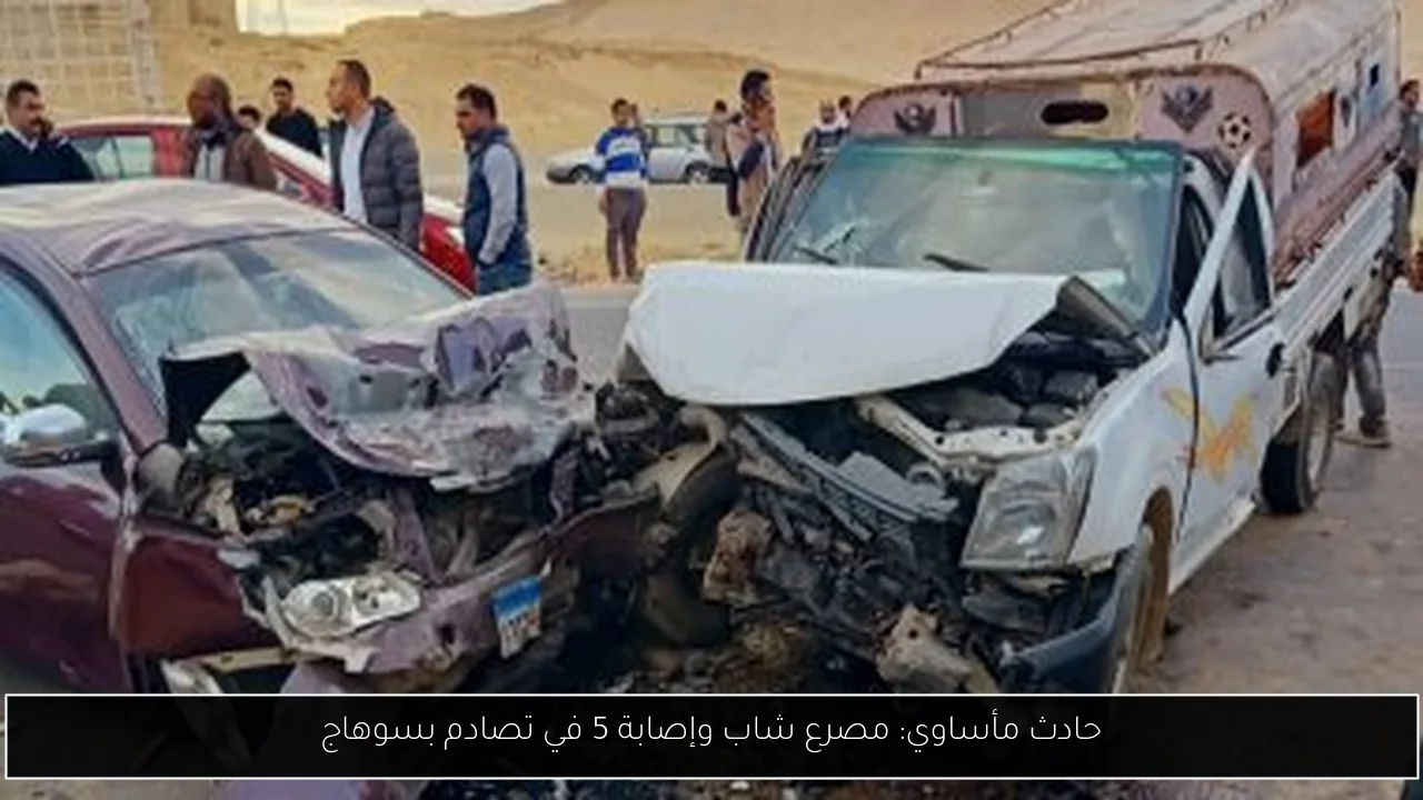حادث مأساوي: مصرع شاب وإصابة 5 في تصادم بسوهاج