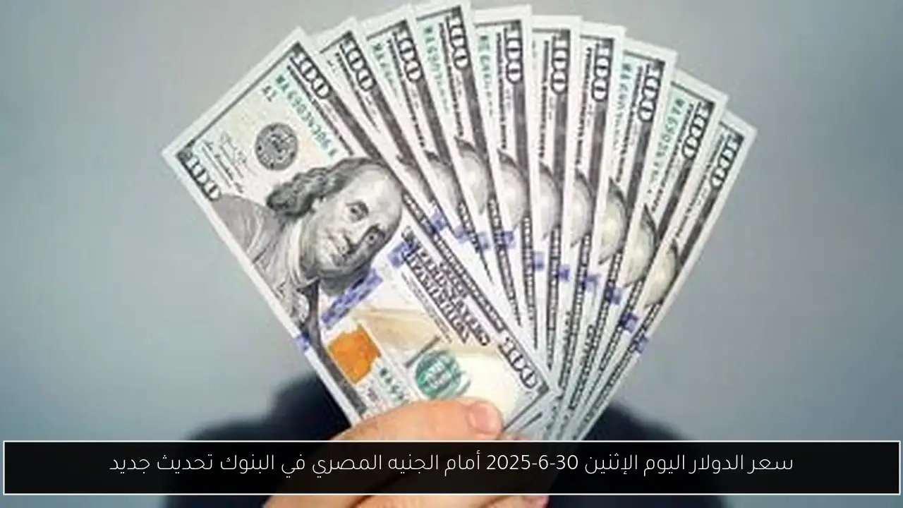 سعر الدولار اليوم الإثنين 30-6-2025 أمام الجنيه المصري في البنوك تحديث جديد