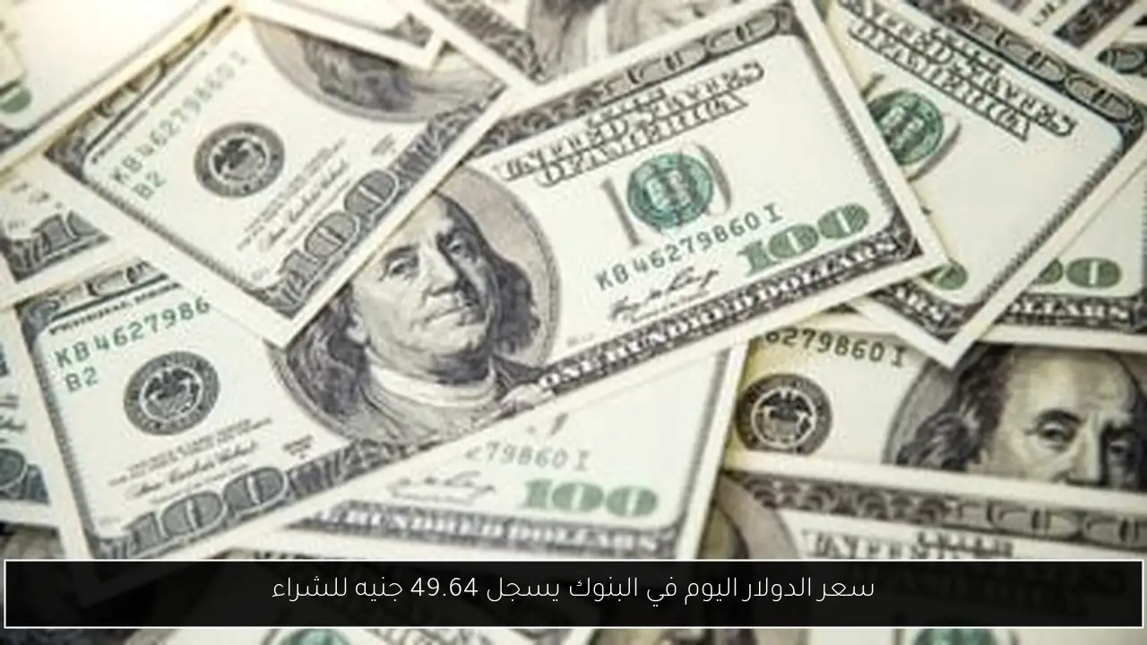 سعر الدولار اليوم في البنوك يسجل 49.64 جنيه للشراء
