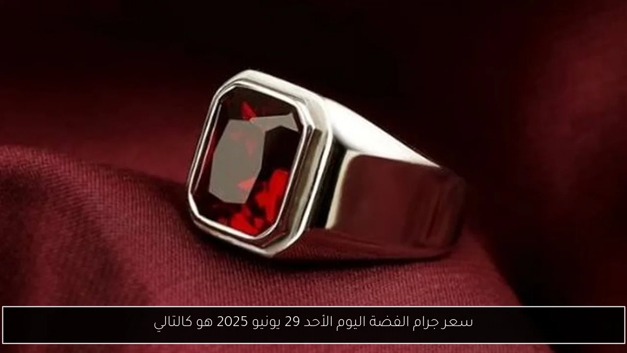 سعر جرام الفضة اليوم الأحد 29 يونيو 2025 هو كالتالي