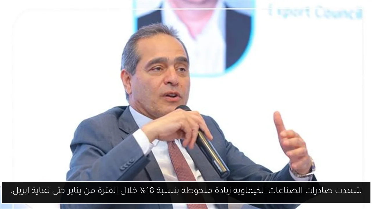 شهدت صادرات الصناعات الكيماوية زيادة ملحوظة بنسبة 18% خلال الفترة من يناير حتى نهاية إبريل.