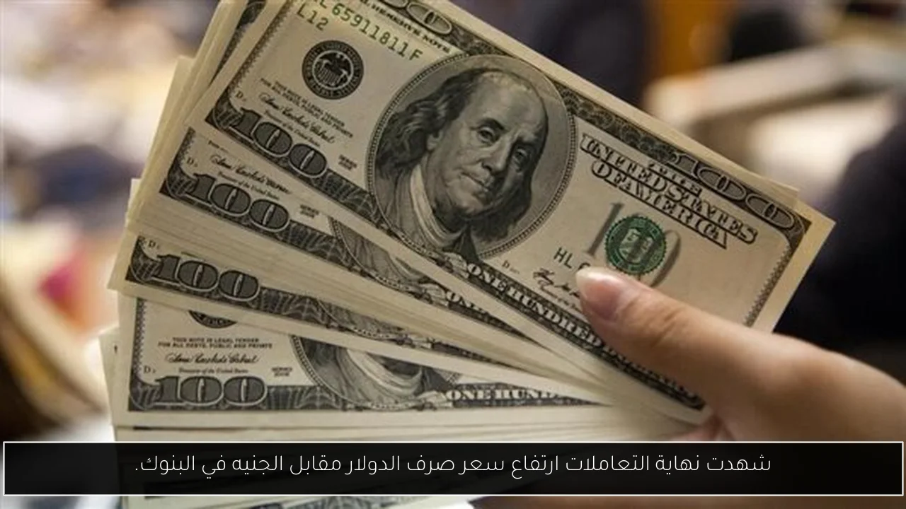 شهدت نهاية التعاملات ارتفاع سعر صرف الدولار مقابل الجنيه في البنوك.