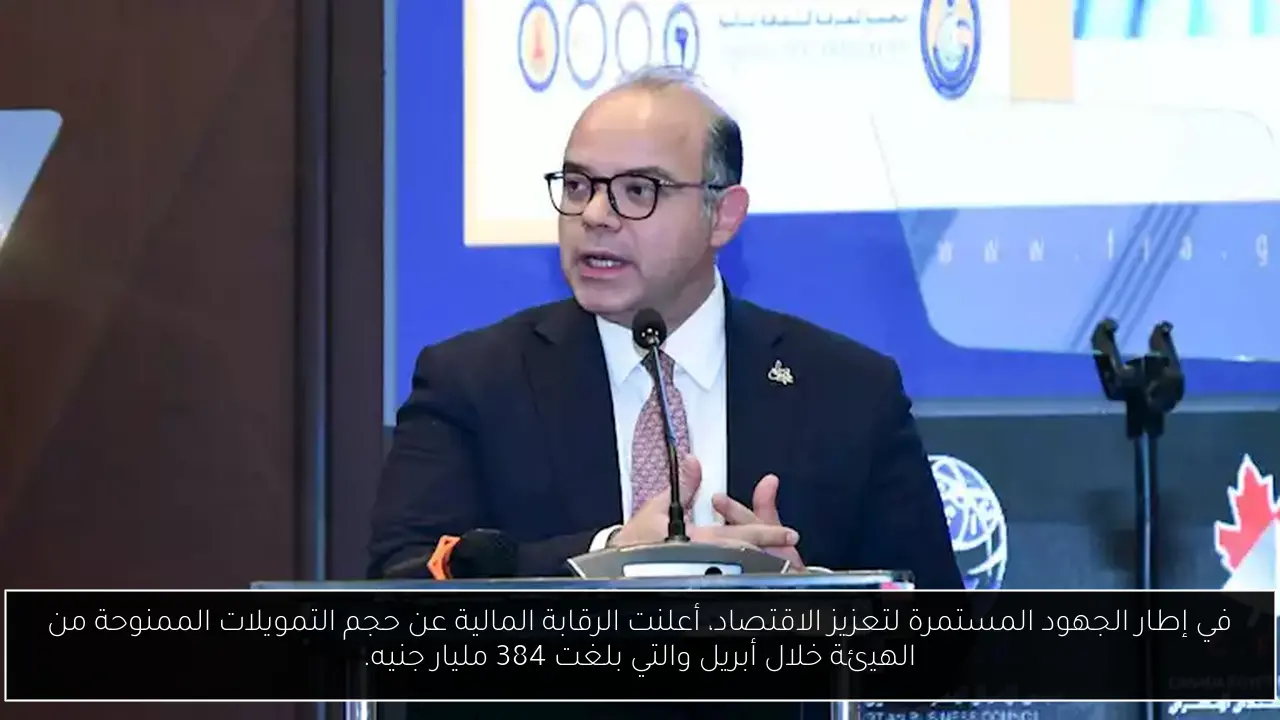 في إطار الجهود المستمرة لتعزيز الاقتصاد، أعلنت الرقابة المالية عن حجم التمويلات الممنوحة من الهيئة خلال أبريل والتي بلغت 384 مليار جنيه.