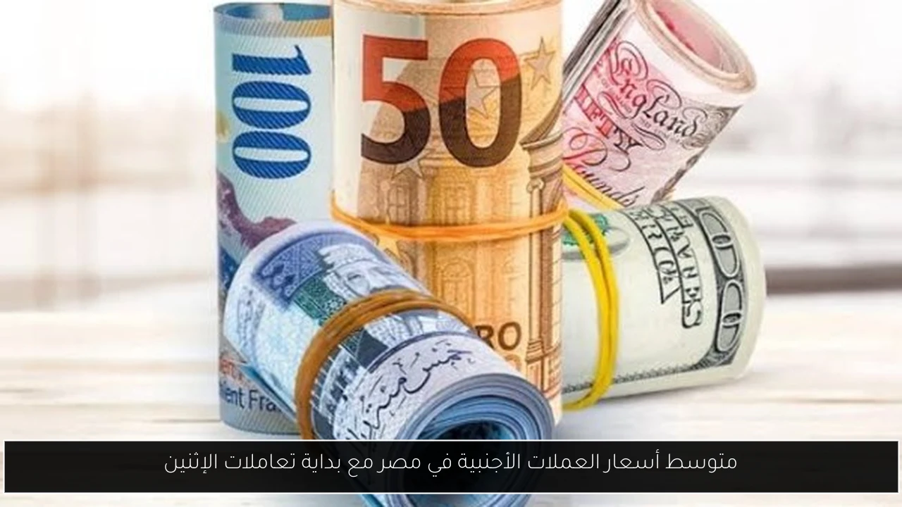 متوسط أسعار العملات الأجنبية في مصر مع بداية تعاملات الإثنين
