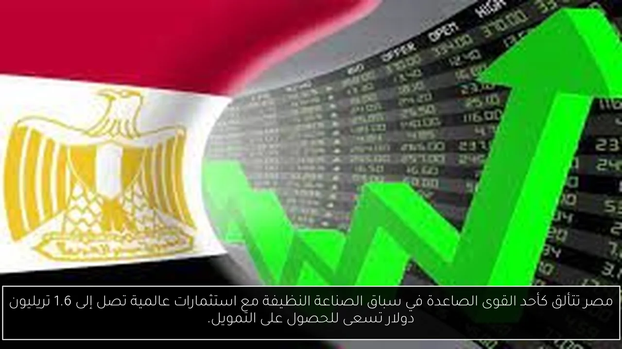 مصر تتألق كأحد القوى الصاعدة في سباق الصناعة النظيفة مع استثمارات عالمية تصل إلى 1.6 تريليون دولار تسعى للحصول على التمويل.